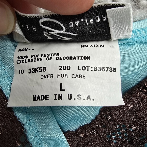 Vintage‎ IZ Byer Cami Tank Top Womens Large Blue Satin Lace Babydoll Y2K Fairy - Picture 5 of 10